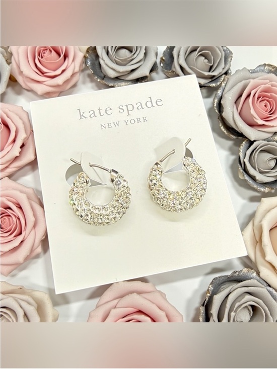 kate spade Jewelry - Kate Spade Pop of Joy Crystal Pave Crescent Huggie Earrings w/Dust Bag/NWT